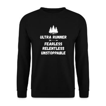 Ultra Runnner - Intrépide. Implacable. Imparable. - Sweat-shirt Unisexe - noir - Devant - Alina (178cm) & Michal (187cm)