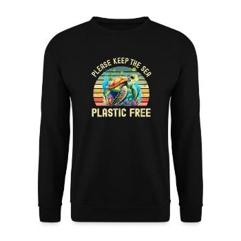 Sea Turtle Environmental Protection - Unisex Sweatshirt - black - Front - Alina (178cm) & Michal (187cm)