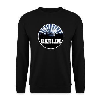 Berlin Skyline Blue Hour - Unisex Sweatshirt - black - Front - Alina (178cm) & Michal (187cm)