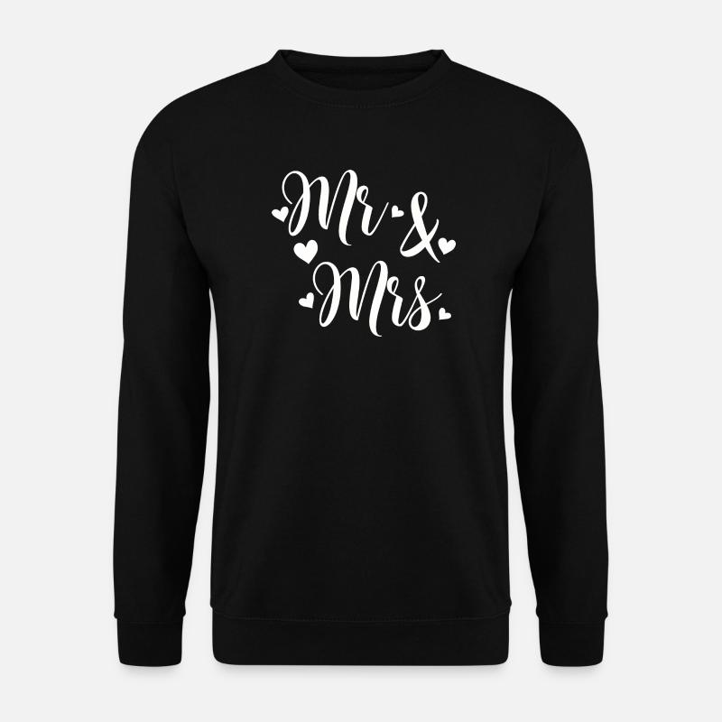 Mr And Mrs white love script - Sweat-shirt Unisexe - noir