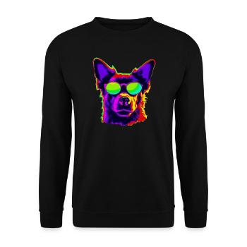 Stylish four-legged friend with sunglasses - Unisex Sweatshirt - black - Front - Alina (178cm) & Michal (187cm)