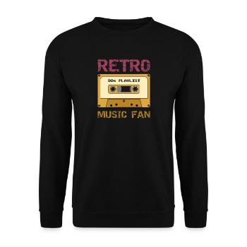 Retro-Musik-Fan - Unisex Pullover - Schwarz - Vorne - Alina (178cm) & Michal (187cm)