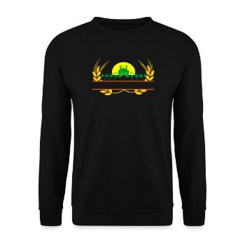 Farm tractor sunset - Unisex Sweatshirt - black - Front - Alina (178cm) & Michal (187cm)