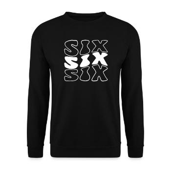 Six 6th Birthday Kids Boys Girls 6 Years Old - Unisex Sweatshirt - black - Front - Alina (178cm) & Michal (187cm)