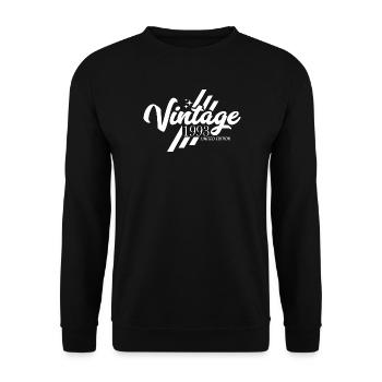 Jahrgang 1993 Geburtstag Vintage Sprüche - Unisex Pullover - Schwarz - Vorne - Alina (178cm) & Michal (187cm)