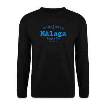 Malaga Andalusien Küstenblau - Unisex Pullover - Schwarz - Vorne - Alina (178cm) & Michal (187cm)