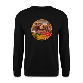 Malaga Bullring Panorama - Unisex Sweatshirt - black - Front - Alina (178cm) & Michal (187cm)