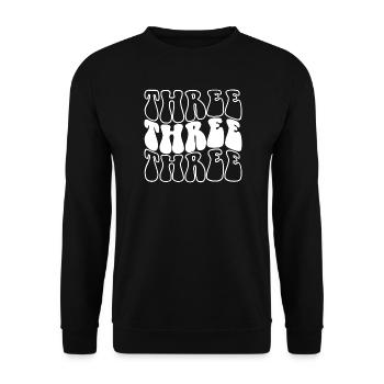 Trois enfants 3e anniversaire garçons filles 3 ans - Sweat-shirt Unisexe - noir - Devant - Alina (178cm) & Michal (187cm)