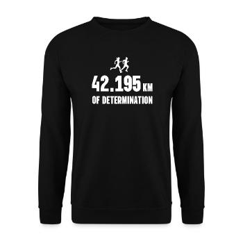 Marathon - 42.195 km of Determination - Unisex Sweatshirt - black - Front - Alina (178cm) & Michal (187cm)