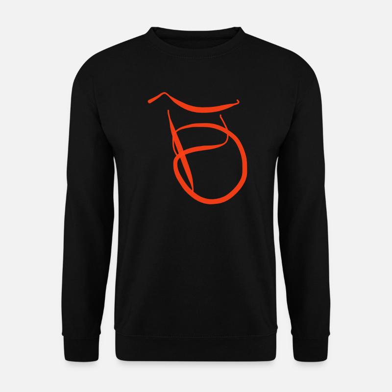 Orange B sur pull noir - Sweat-shirt Unisexe - noir
