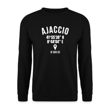 Korsika, Korsika, Humor Ajaccio - Unisex Pullover - Schwarz - Vorne - Alina (178cm) & Michal (187cm)