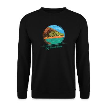 big beach maui island hawaii nature illustration - Unisex Sweatshirt - black - Front - Alina (178cm) & Michal (187cm)