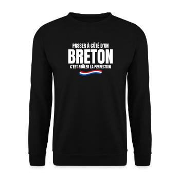 Bretagne, Bretagne humour, je suis Breton - Sweat-shirt Unisexe - noir - Devant - Alina (178cm) & Michal (187cm)