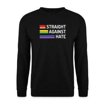 Pride Month - Straight Against Hate - Unisex Sweatshirt - black - Front - Alina (178cm) & Michal (187cm)