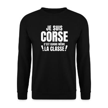 Corse, Corse humour, c'est la classe - Sweat-shirt Unisexe - noir - Devant - Alina (178cm) & Michal (187cm)