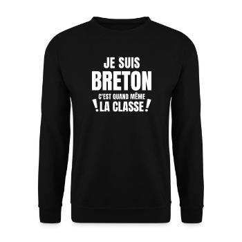Bretagne, je suis Breton, Bretagne humour - Sweat-shirt Unisexe - noir - Devant - Alina (178cm) & Michal (187cm)