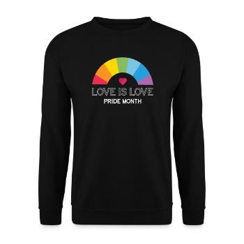 L’amour est l’amour. Mois de la fierté. - Sweat-shirt Unisexe - noir - Devant - Alina (178cm) & Michal (187cm)
