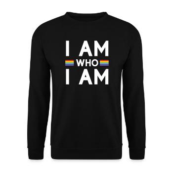 Mois de la fierté - Je suis qui je suis - LGBTQ+ - Sweat-shirt Unisexe - noir - Devant - Alina (178cm) & Michal (187cm)