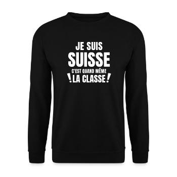 Suisse, je suis Suisse, fierté Suisse - Sweat-shirt Unisexe - noir - Devant - Alina (178cm) & Michal (187cm)