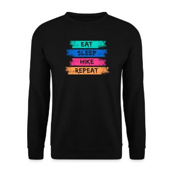 Bergwanderung Statement Wandern Wanderung Natur - Unisex Pullover - Schwarz - Vorne - Alina (178cm) & Michal (187cm)