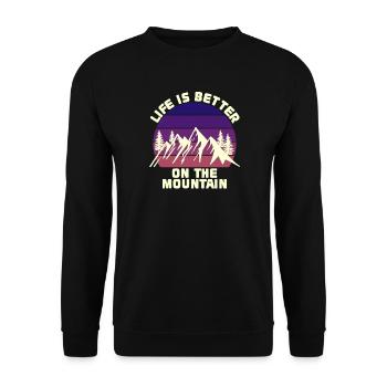 Hiking Peaks Mountains Nature Lovers Statement - Unisex Sweatshirt - black - Front - Alina (178cm) & Michal (187cm)