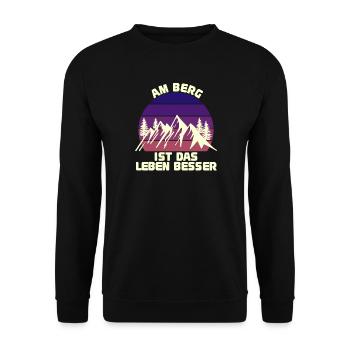 Wanderrouten Wanderer Statement Wandern Berggipfel - Unisex Pullover - Schwarz - Vorne - Alina (178cm) & Michal (187cm)