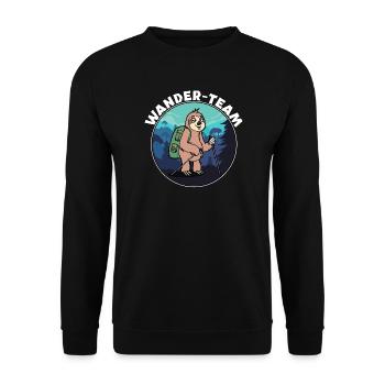 Wanderer Gipfelkreuz Wandern Statement Wanderwege - Unisex Pullover - Schwarz - Vorne - Alina (178cm) & Michal (187cm)