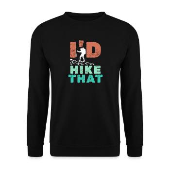 Hiking Hiker Statement Mountain Summit Mountaineering - Unisex Sweatshirt - black - Front - Alina (178cm) & Michal (187cm)