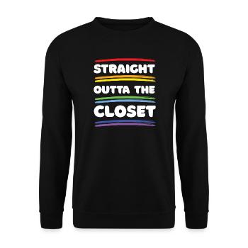 Pride Month - Straight Outta The Closet - Unisex Sweatshirt - black - Front - Alina (178cm) & Michal (187cm)