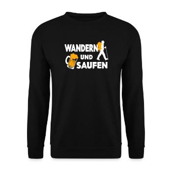 Wanderer Statement Naturerlebnis Wandern Trekking - Unisex Pullover - Schwarz - Vorne - Alina (178cm) & Michal (187cm)
