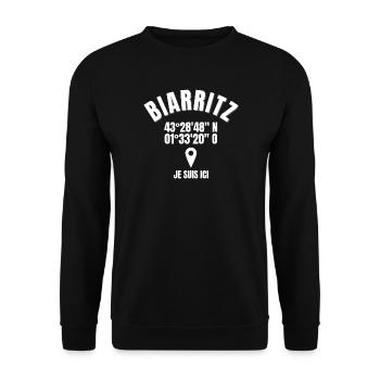Biarritz, Basque, Pays Basque - Sweat-shirt Unisexe - noir - Devant - Alina (178cm) & Michal (187cm)