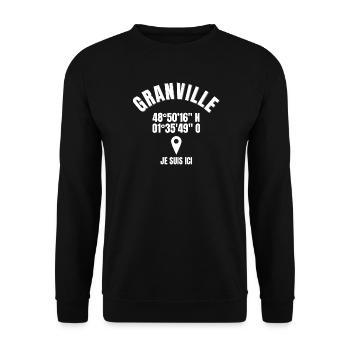 Granville, Normandie, côte fleurie - Sweat-shirt Unisexe - noir - Devant - Alina (178cm) & Michal (187cm)