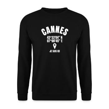 Cannes, côte d Azure, la Croisette - Sweat-shirt Unisexe - noir - Devant - Alina (178cm) & Michal (187cm)