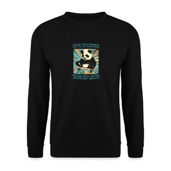L’aventure de Panda sur roues - Sweat-shirt Unisexe - noir - Devant - Alina (178cm) & Michal (187cm)