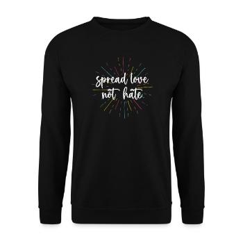 Pride Month - Spread Love Not Hate - Unisex Sweatshirt - black - Front - Alina (178cm) & Michal (187cm)