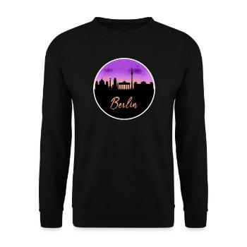 Berlin Fine Skyline - Unisex Sweatshirt - black - Front - Alina (178cm) & Michal (187cm)