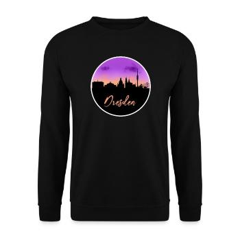 Dresden Fine Skyline - Unisex Sweatshirt - black - Front - Alina (178cm) & Michal (187cm)