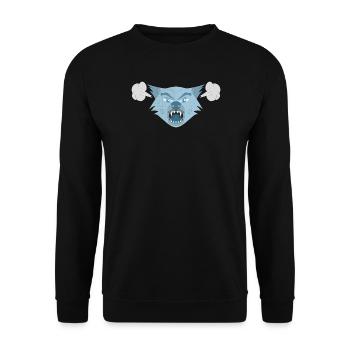 Wütender Wolf - Unisex Pullover - Schwarz - Vorne - Alina (178cm) & Michal (187cm)