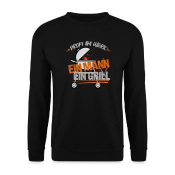 One man, one grill - Unisex Sweatshirt - black - Front - Alina (178cm) & Michal (187cm)