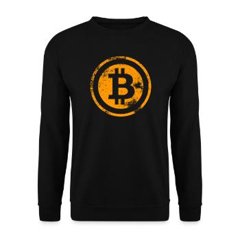 Vintage Bitcoin Logo BTC VINTAGE - Sweat-shirt Unisexe - noir - Devant - Alina (178cm) & Michal (187cm)