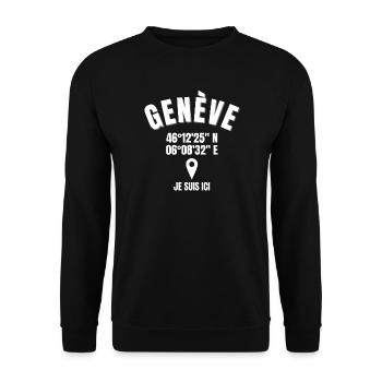 Suisse, Genève, 1201 - Sweat-shirt Unisexe - noir - Devant - Alina (178cm) & Michal (187cm)