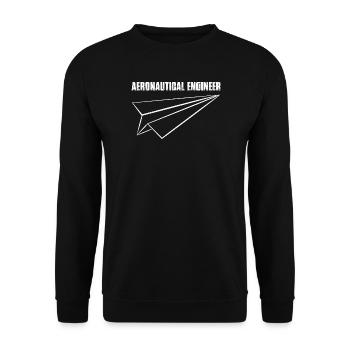 Aeronautical Engineer Paper Airplane - Unisex Sweatshirt - black - Front - Alina (178cm) & Michal (187cm)