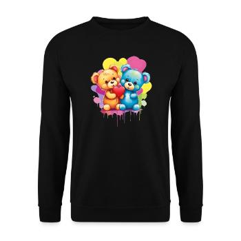 Love is a Bear Necessity - Unisex Sweatshirt - black - Front - Alina (178cm) & Michal (187cm)