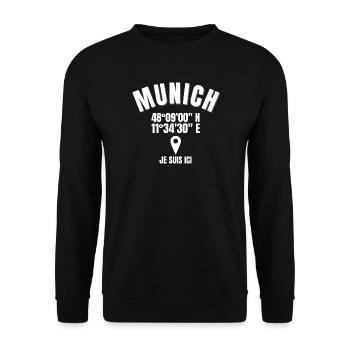 Munich, Allemagne, Bavière - Sweat-shirt Unisexe - noir - Devant - Alina (178cm) & Michal (187cm)