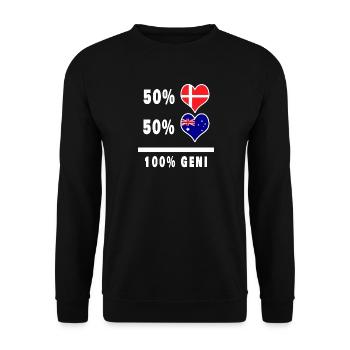 Australien und Dänemark 100% geniale Flagge - Unisex Pullover - Schwarz - Vorne - Alina (178cm) & Michal (187cm)