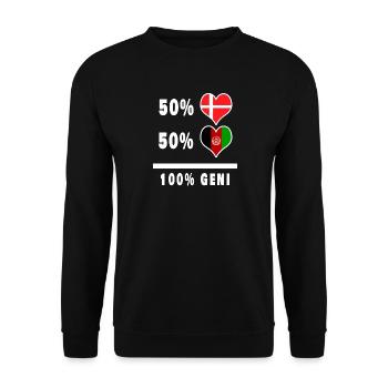 Afghanistan and Denmark 100% genius flag - Unisex Sweatshirt - black - Front - Alina (178cm) & Michal (187cm)
