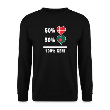 Bangladesh and Denmark 100% genius flag - Unisex Sweatshirt - black - Front - Alina (178cm) & Michal (187cm)