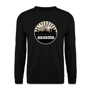 Hamburg Skyline Home Game - Unisex Sweatshirt - black - Front - Alina (178cm) & Michal (187cm)