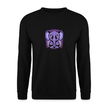Niedlicher Babyelefant - Unisex Pullover - Schwarz - Vorne - Alina (178cm) & Michal (187cm)