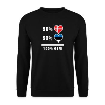 Estonie et Danemark 100% drapeau de génie - Sweat-shirt Unisexe - noir - Devant - Alina (178cm) & Michal (187cm)